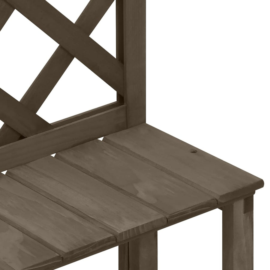 Plantenrek Met Latwerk 70X42X5 Cm Massief Vurenhout Grijs