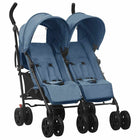 Tweelingkinderwagen Staal Marineblauw