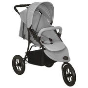 Kinderwagen lichtgrijs staal 61x110x106 cm
