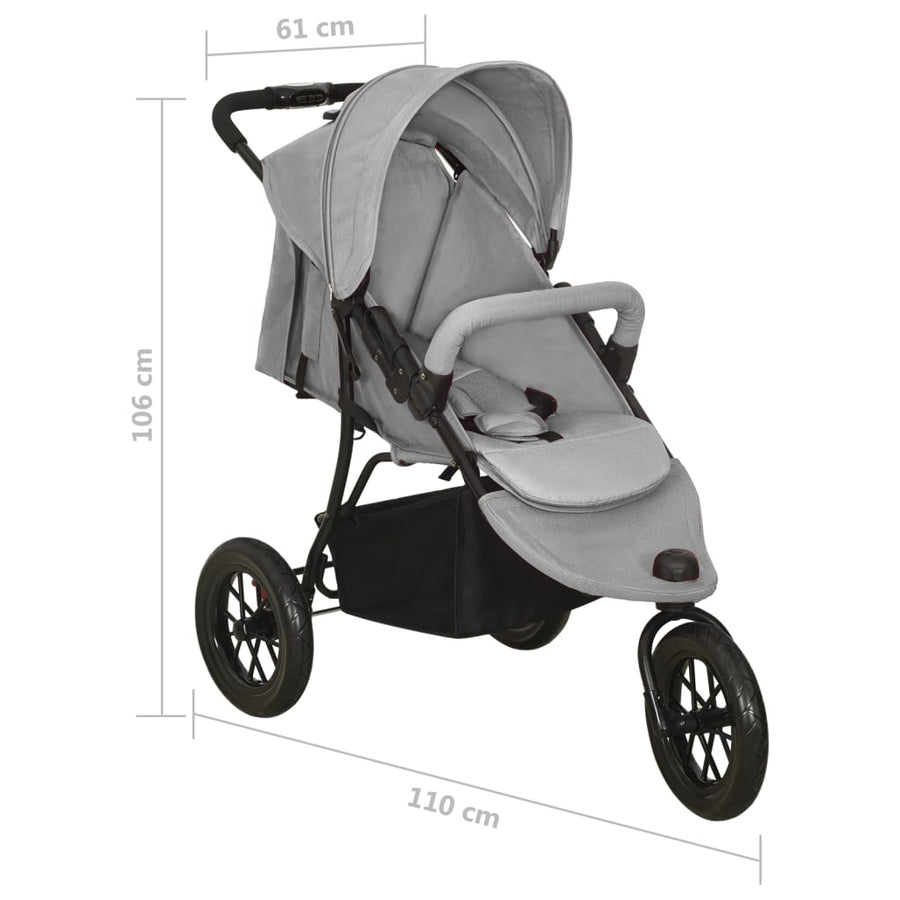 Kinderwagen Staal Lichtgrijs