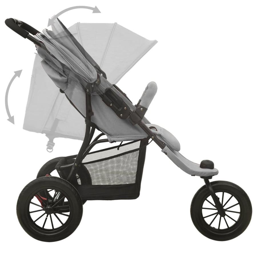 Kinderwagen Staal Lichtgrijs