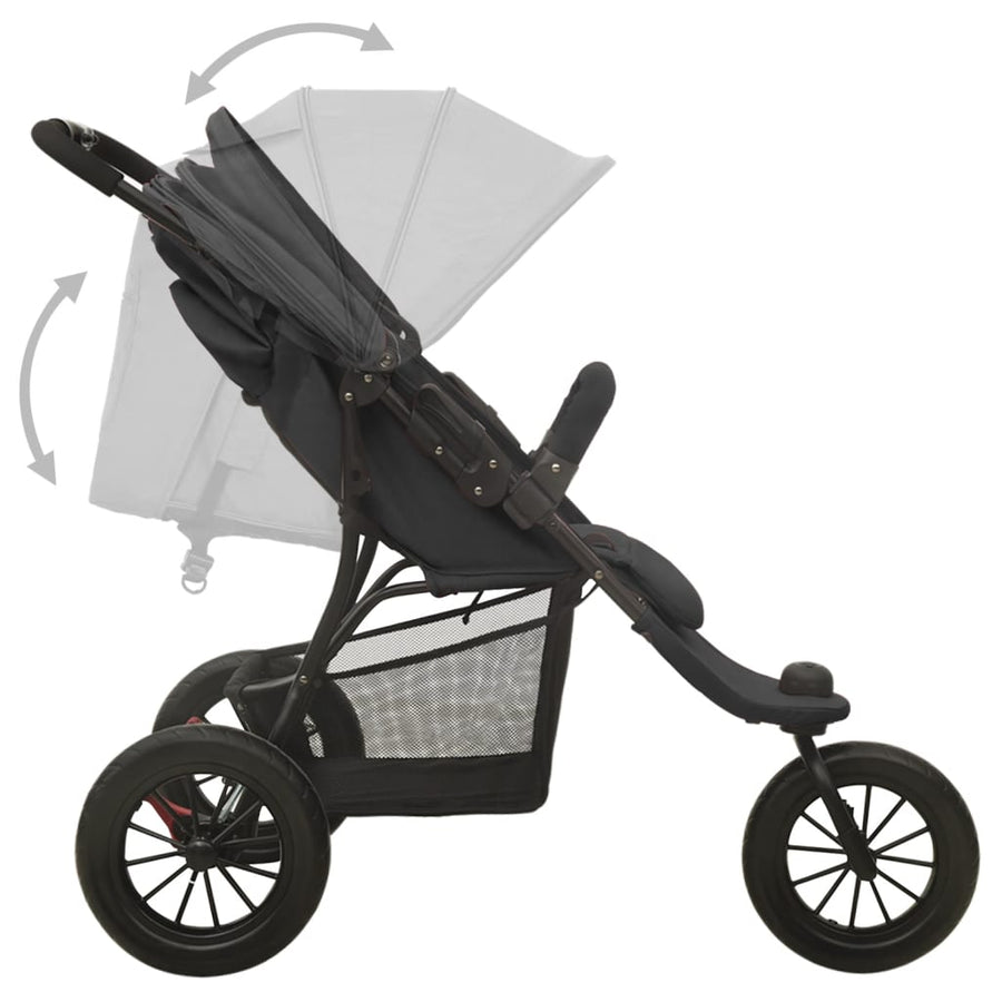 Kinderwagen Staal Kleurig Antraciet