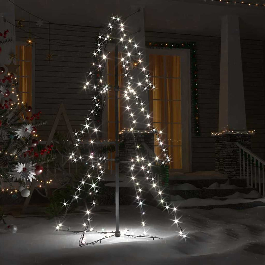 Kegelkerstboom 160 Led's Binnen En Buiten 78X120 Cm Koudwit 120 x 78 cm