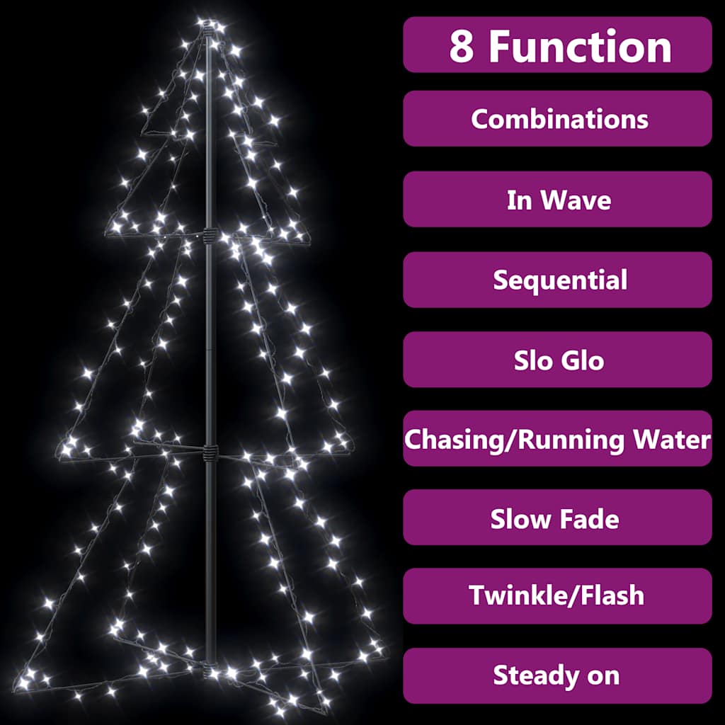 Kegelkerstboom 160 Led's Binnen En Buiten 78X120 Cm Koudwit 120 x 78 cm