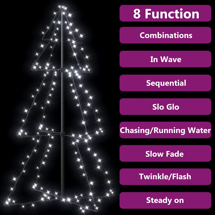 Kegelkerstboom 160 Led's Binnen En Buiten 78X120 Cm Koudwit 120 x 78 cm