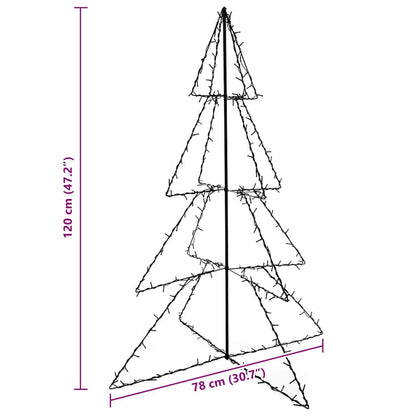 Kegelkerstboom 160 Led's Binnen En Buiten 78X120 Cm Koudwit 120 x 78 cm