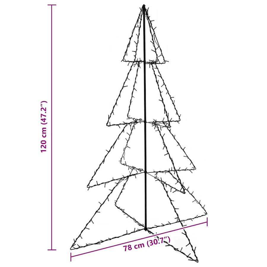 Kegelkerstboom 160 Led's Binnen En Buiten 78X120 Cm Koudwit 120 x 78 cm