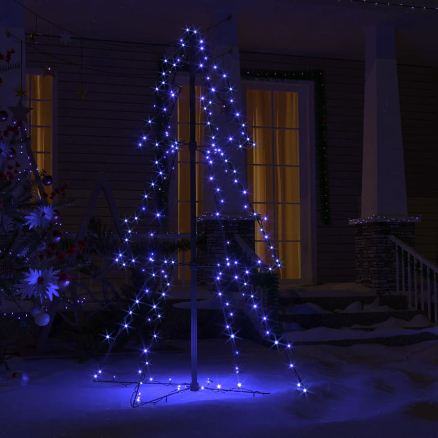 Kegelkerstboom 60 Led's Binnen En Buiten 78X20 Cm 120 x 78 cm Blauw