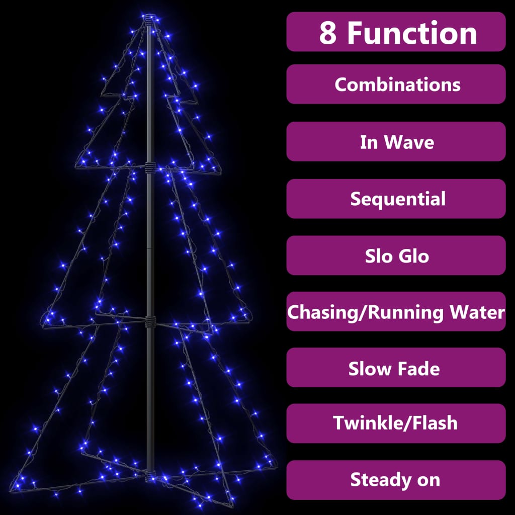 Kegelkerstboom 60 Led's Binnen En Buiten 78X20 Cm 120 x 78 cm Blauw