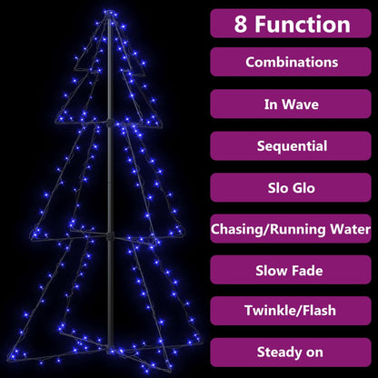 Kegelkerstboom 60 Led's Binnen En Buiten 78X20 Cm 120 x 78 cm Blauw