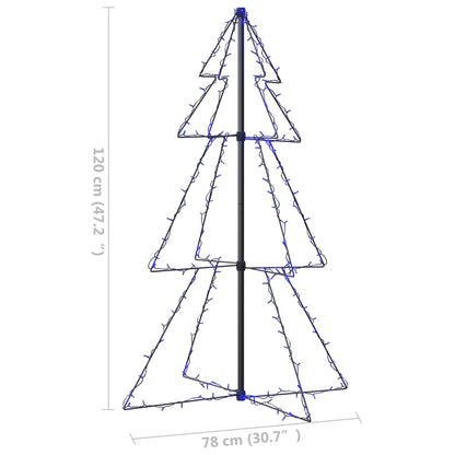 Kegelkerstboom 60 Led's Binnen En Buiten 78X20 Cm 120 x 78 cm Blauw