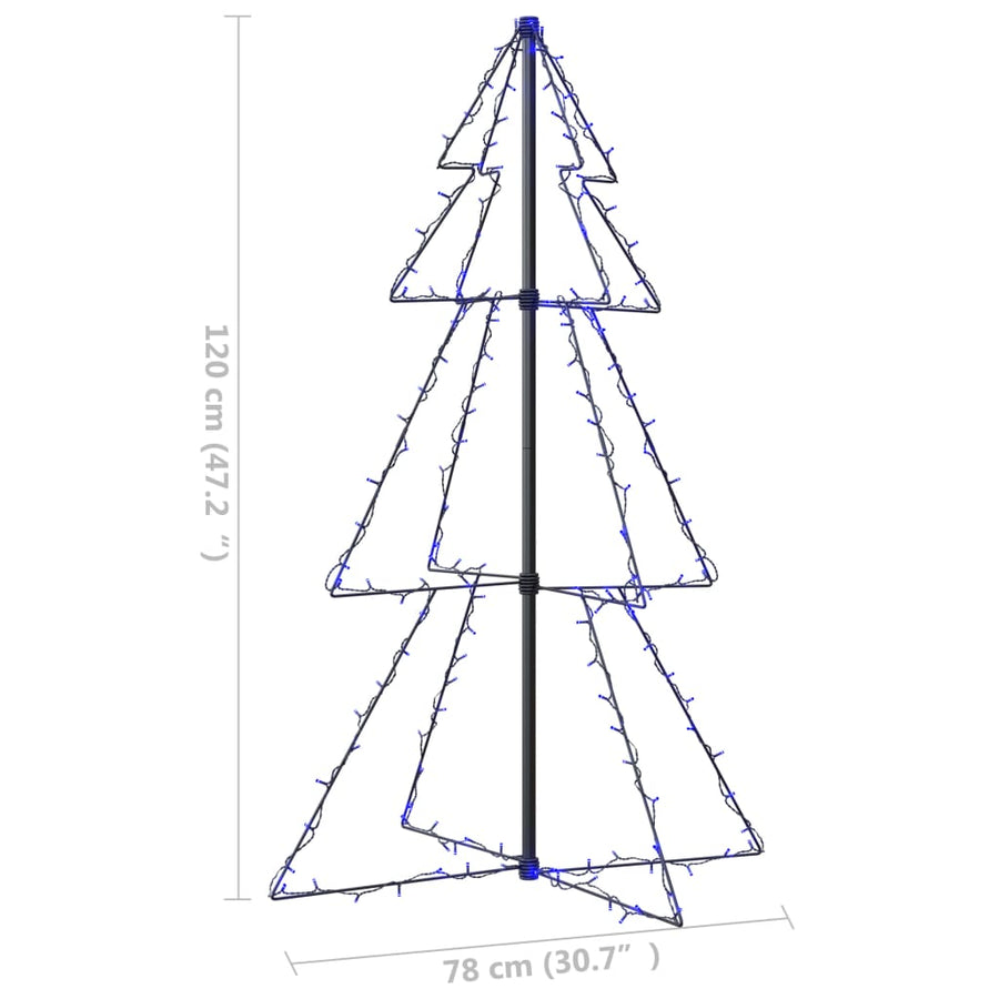 Kegelkerstboom 60 Led's Binnen En Buiten 78X20 Cm 120 x 78 cm Blauw