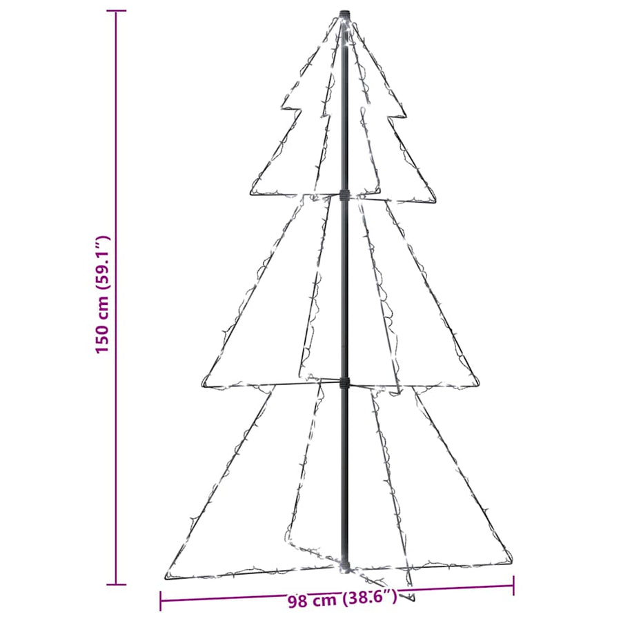 Kegelkerstboom 200 LED's binnen en buiten 98x150 cm