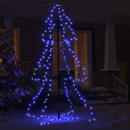 Kegelkerstboom 200 Led's Binnen En Buiten 98X50 Cm 150 x 98 cm Blauw