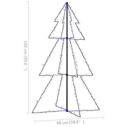 Kegelkerstboom 200 Led's Binnen En Buiten 98X50 Cm 150 x 98 cm Blauw