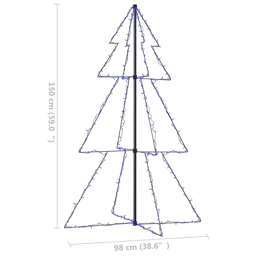 Kegelkerstboom 200 Led's Binnen En Buiten 98X50 Cm 150 x 98 cm Blauw