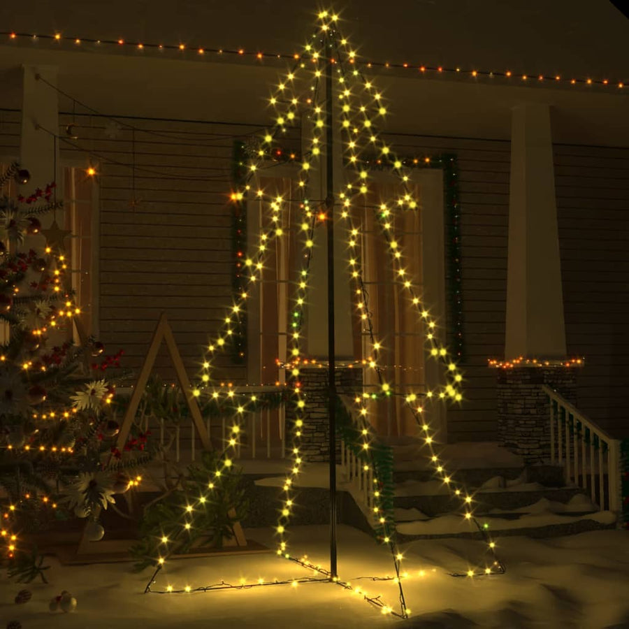 Kegelkerstboom 240 Led's Binnen En Buiten 8X50 Cm 180 x 118 cm Warmwit