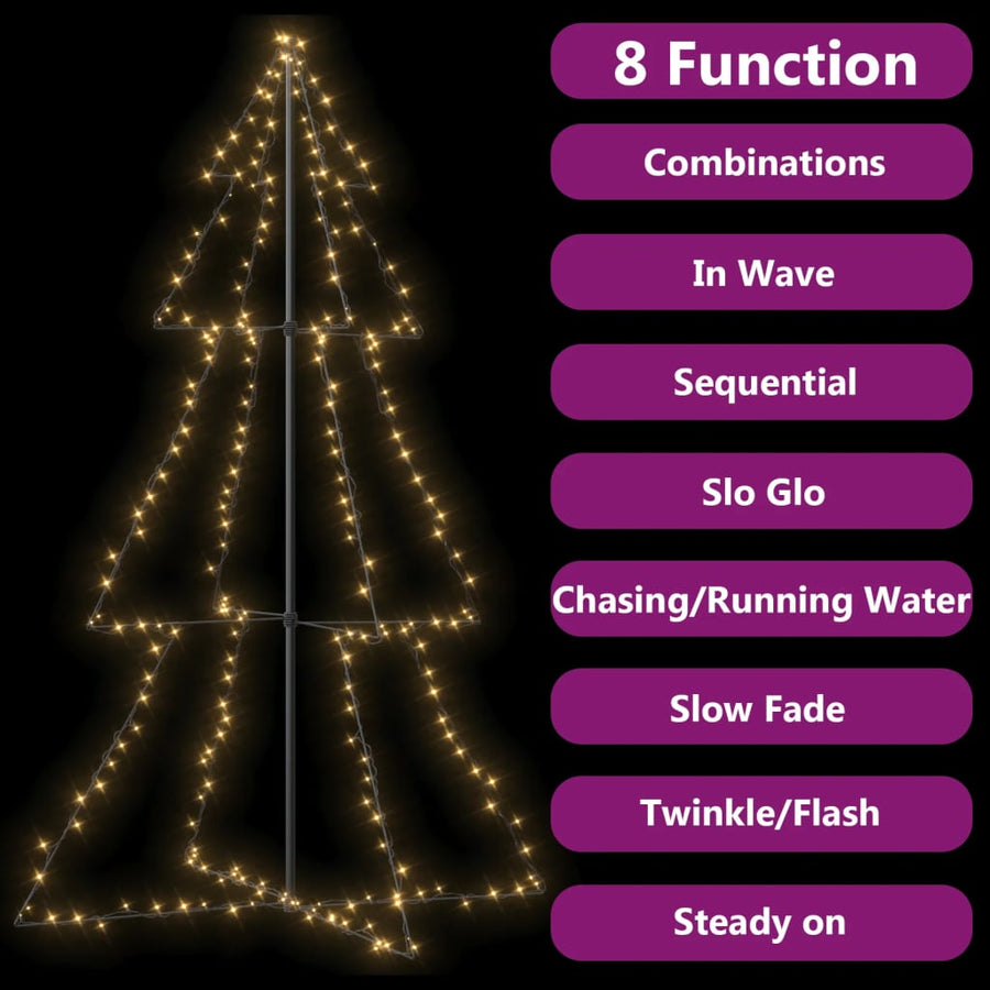 Kegelkerstboom 240 Led's Binnen En Buiten 8X50 Cm 180 x 118 cm Warmwit