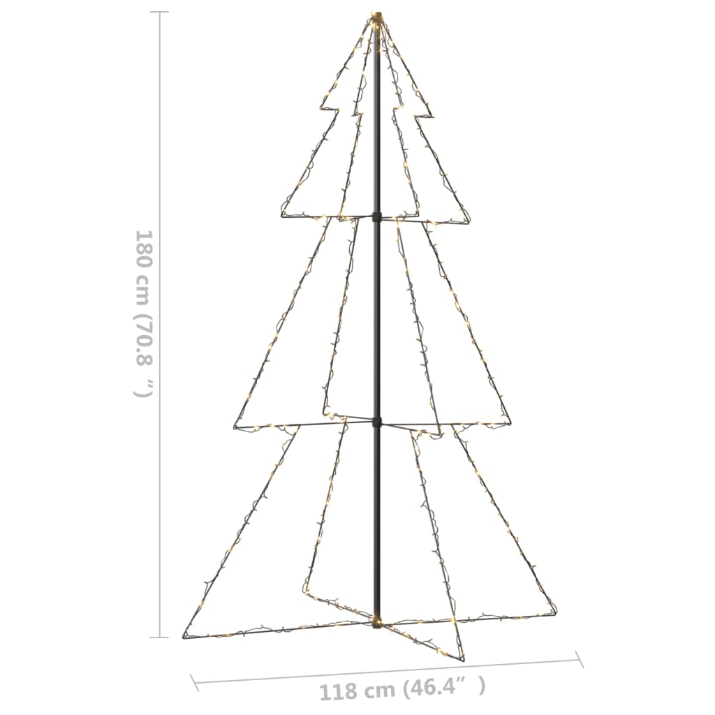 Kegelkerstboom 240 Led's Binnen En Buiten 8X50 Cm 180 x 118 cm Warmwit