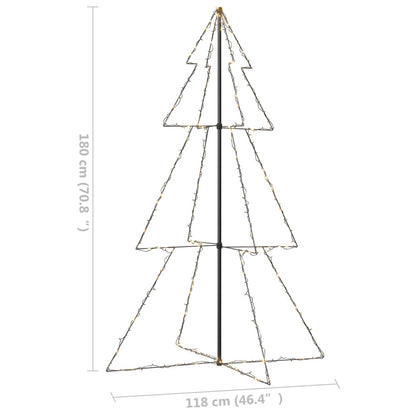 Kegelkerstboom 240 Led's Binnen En Buiten 8X50 Cm 180 x 118 cm Warmwit