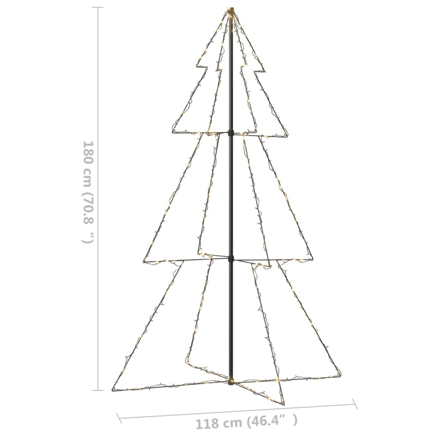Kegelkerstboom 240 Led's Binnen En Buiten 8X50 Cm 180 x 118 cm Warmwit