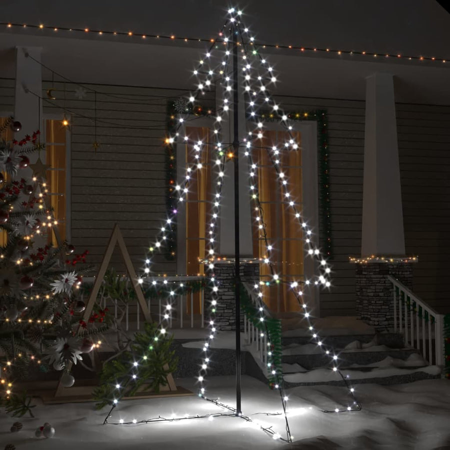 Kegelkerstboom 240 Led's Binnen En Buiten 8X50 Cm 180 x 118 cm Koudwit