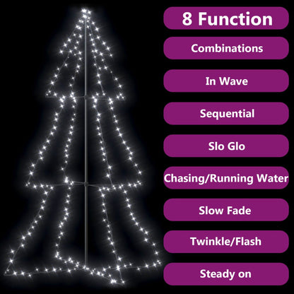 Kegelkerstboom 240 Led's Binnen En Buiten 8X50 Cm 180 x 118 cm Koudwit