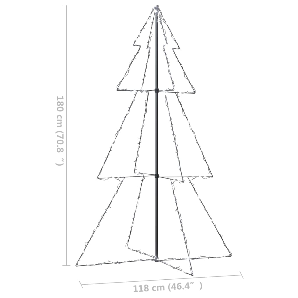 Kegelkerstboom 240 Led's Binnen En Buiten 8X50 Cm 180 x 118 cm Koudwit