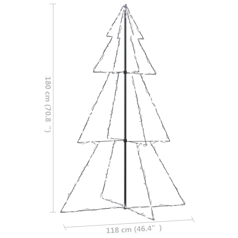 Kegelkerstboom 240 Led's Binnen En Buiten 8X50 Cm 180 x 118 cm Koudwit