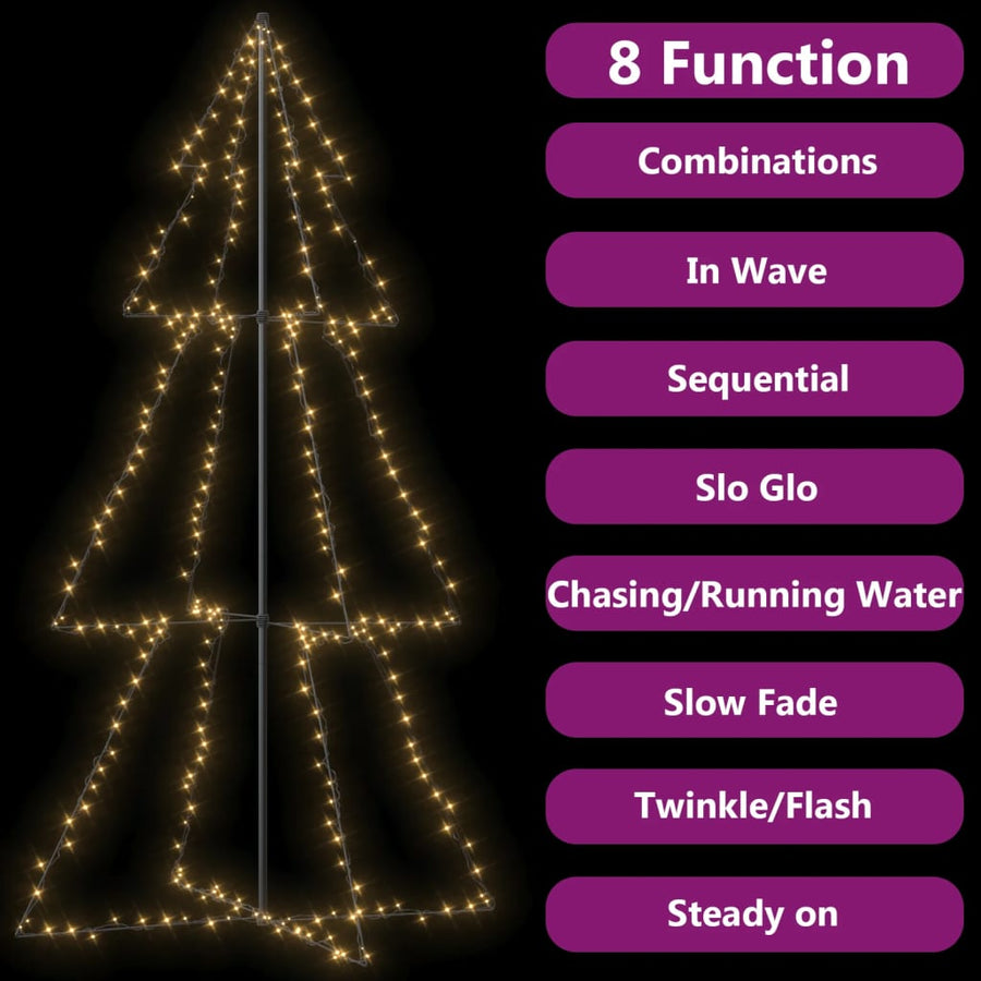 Kegelkerstboom 300 Led's Binnen En Buiten 20X220 Cm 220 x 120 cm Warmwit