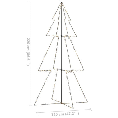 Kegelkerstboom 300 Led's Binnen En Buiten 20X220 Cm 220 x 120 cm Warmwit