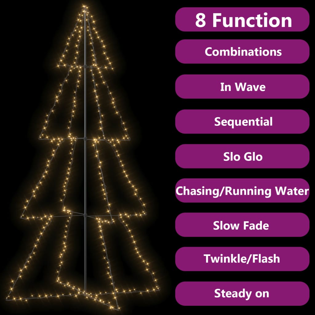 Kegelkerstboom 360 Led's Binnen En Buiten 43X250 Cm 250 x 143 cm Warmwit