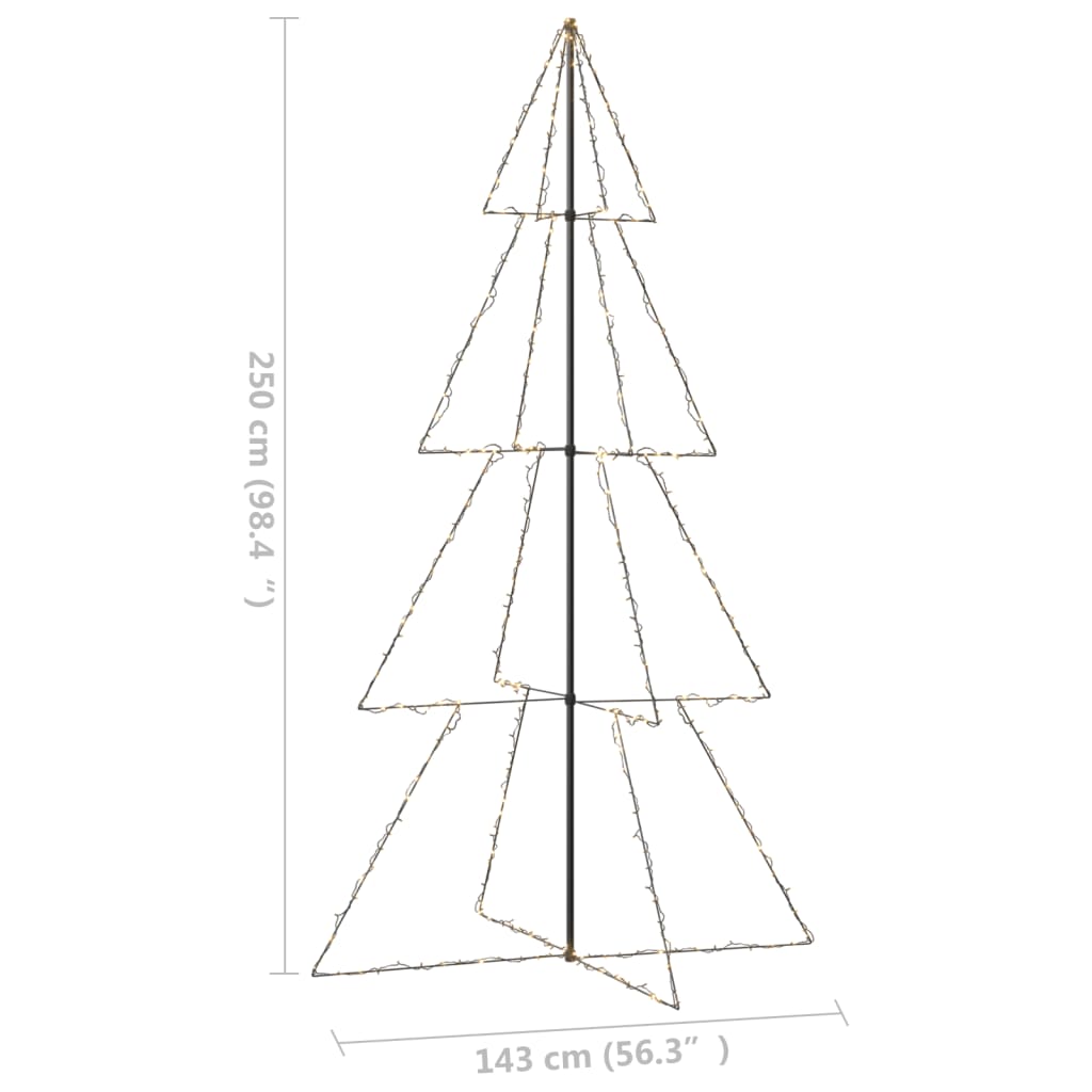 Kegelkerstboom 360 Led's Binnen En Buiten 43X250 Cm 250 x 143 cm Warmwit