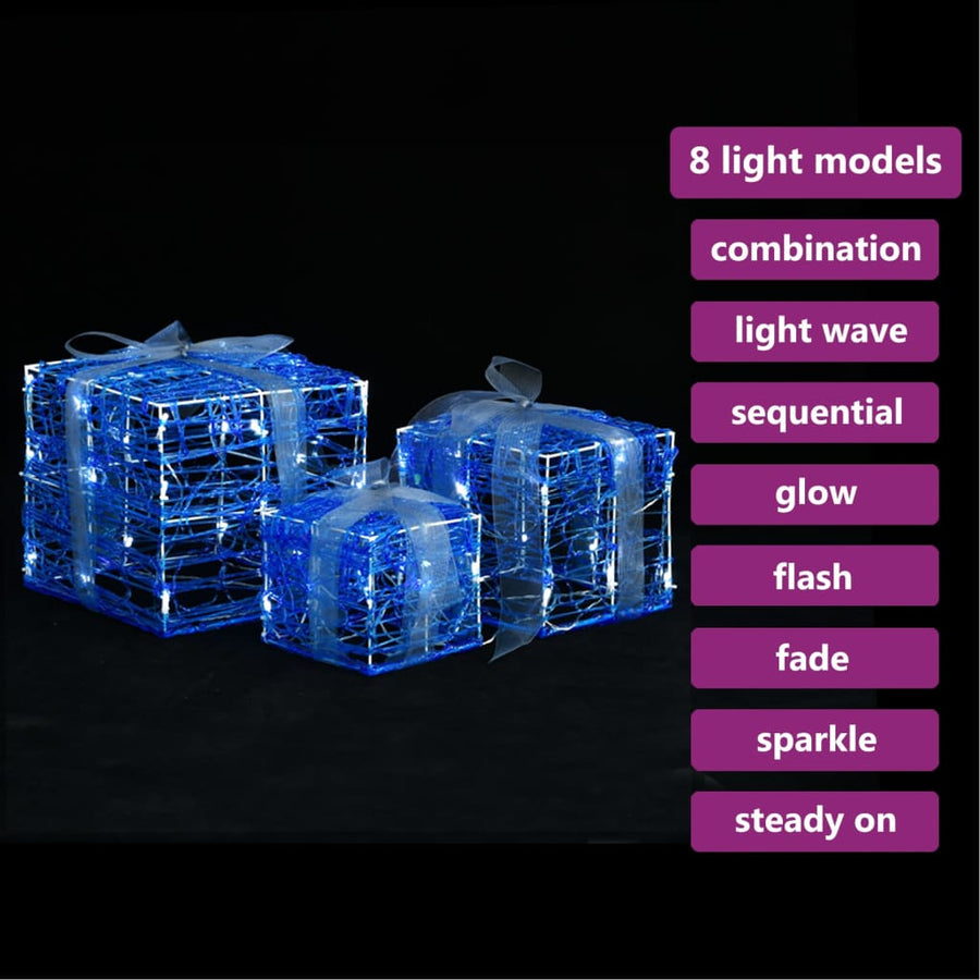 Kerstverlichting Geschenkdozen 3 St Decoratief Acryl Koudwit