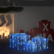 Kerstverlichting geschenkdozen 3 st acryl koudwit