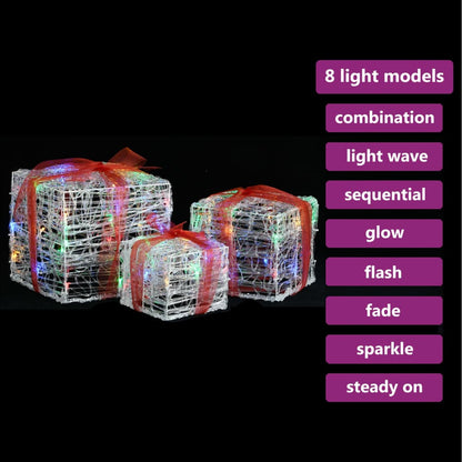 Kerstverlichting Geschenkdozen 3 St Decoratief Acryl Kleurrijk