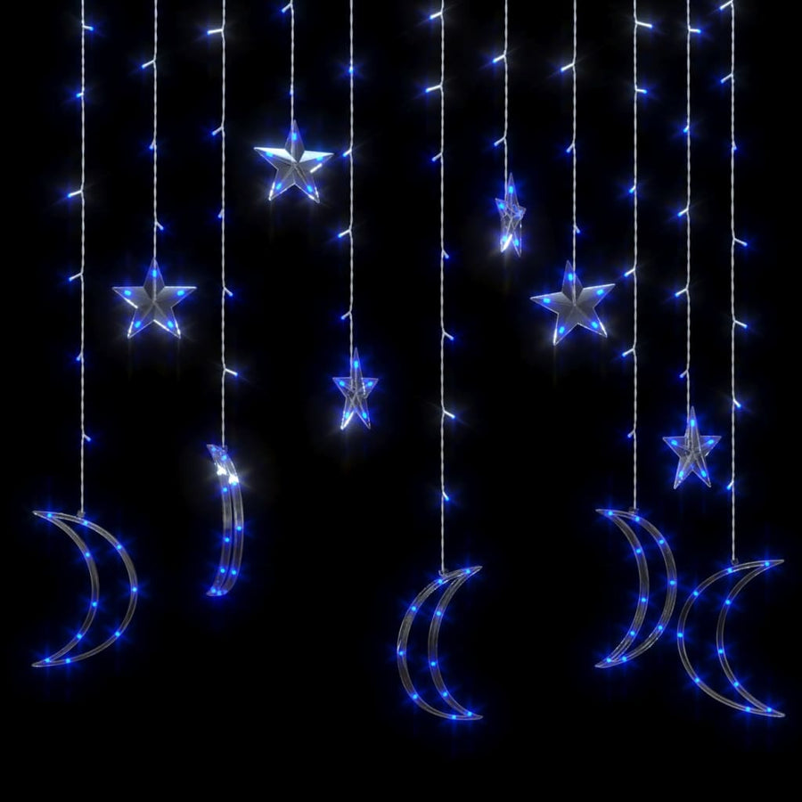 Lichtslinger ster en maan afstandsbediening 138 LED's blauw 138 led Blauw