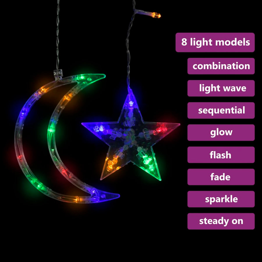 Lichtslinger Ster En Maan 'S Meerkleurig 138 led colourful