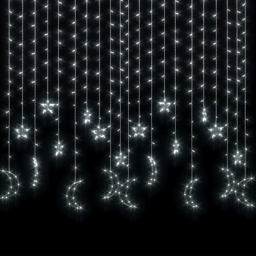 Lichtslinger ster en maan afstandsbediening 345 LED's koudwit 345 led Koudwit