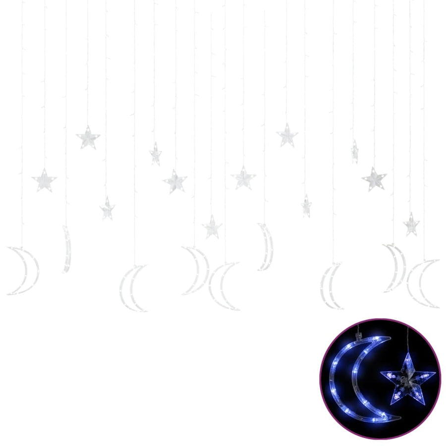 Lichtslinger ster en maan afstandsbediening 345 LED's blauw 345 led Blauw