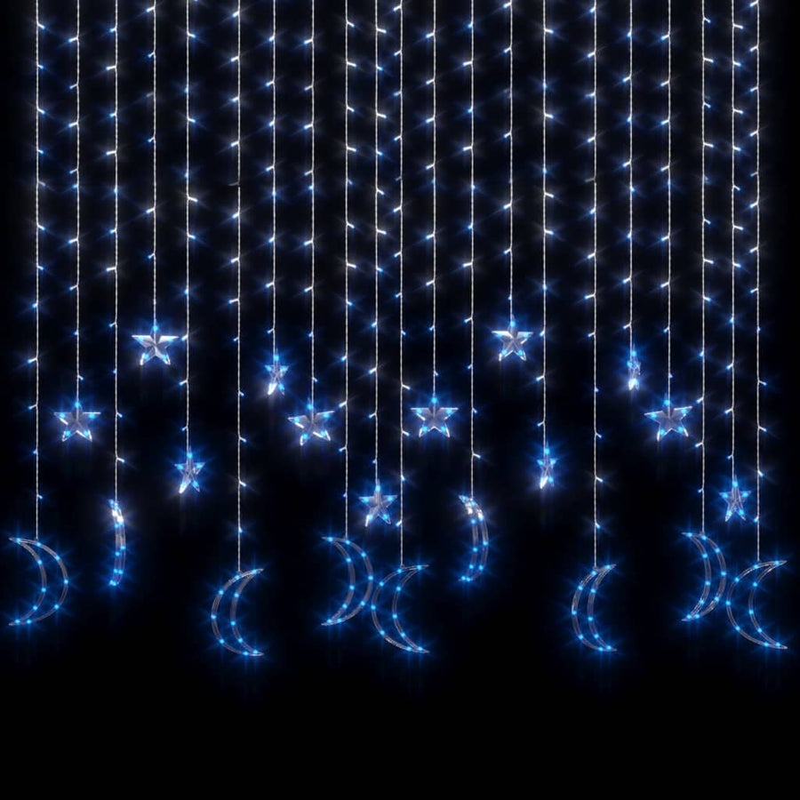 Lichtslinger ster en maan afstandsbediening 345 LED's blauw 345 led Blauw