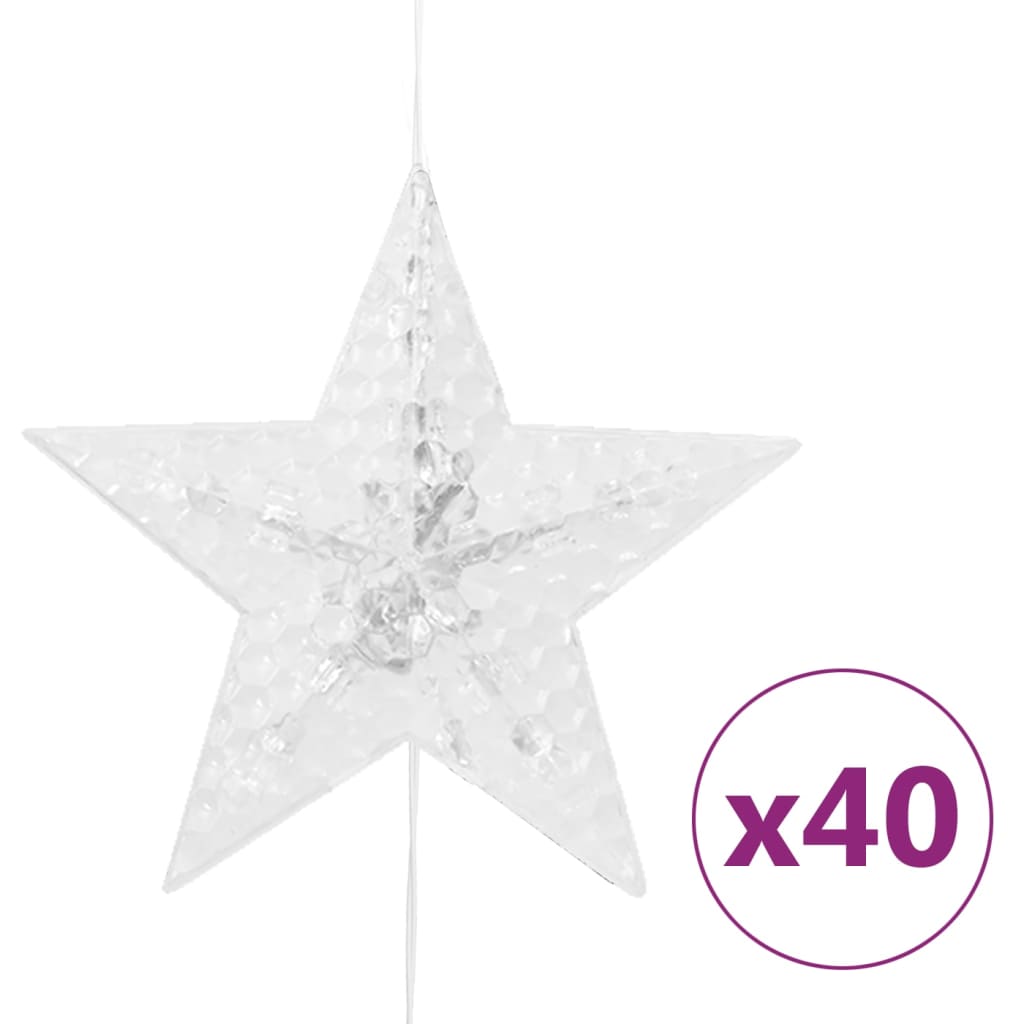 Lichtsnoergordijn Sterren Met 200 Led's En 8 Functies Koudwit