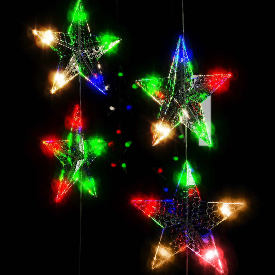 Lichtsnoergordijn Sterren Met 200 Led's 8 Functies Meerkleurig