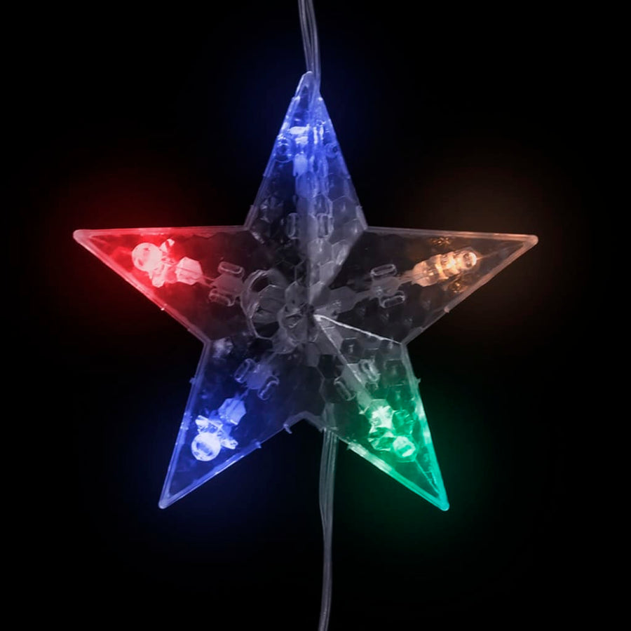 Lichtsnoergordijn Sterren Met 200 Led's 8 Functies Meerkleurig