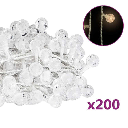 Lichtsnoer met 200 LED's 8 functies warmwit 20 m