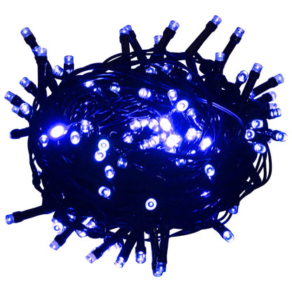 Lichtsnoer met 400 LED's met 8 lichteffecten 40 m blauw 40 m Blauw en zwart