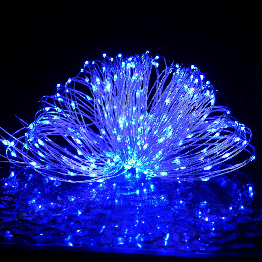 Lichtsnoer Met 400 Microled's 8 Functies 40 M Blauw