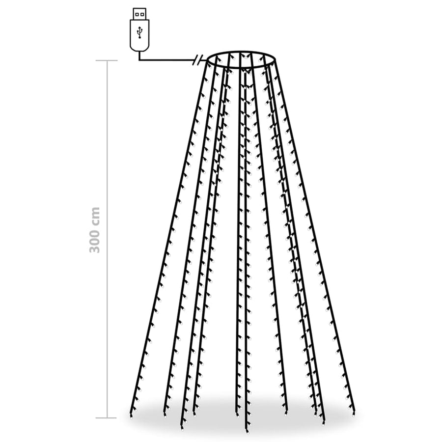 Kerstboomverlichting Met 300 Led's Net 300 cm Koudwit
