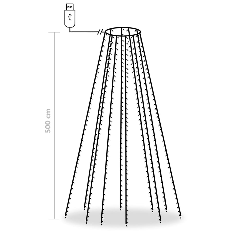 Kerstboomverlichting Met 500 Led's Binnen/Buiten 500 cm Koudwit