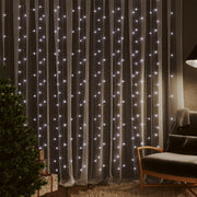 Lichtsnoer gordijn 3x3 m 300 LED koudwit 8 functies